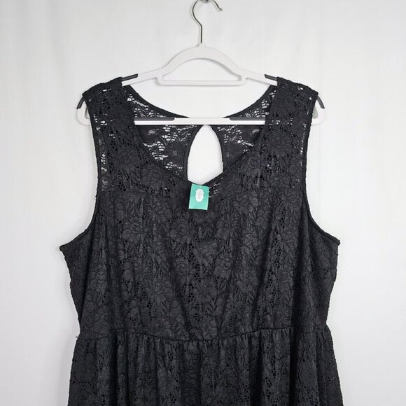 NWT MAURICES+ Lace Dress BLACK 3X Plus size Skater Whimsigoth Chic Lined Goth - Picture 3 of 9